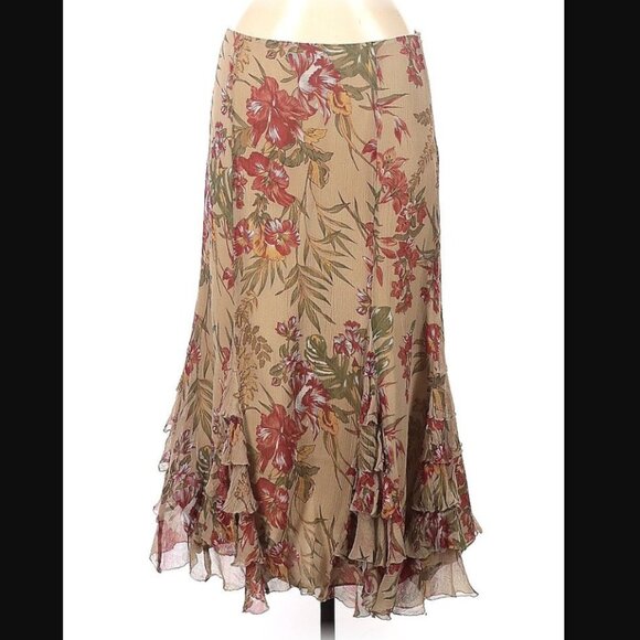 100% SILK MAXI SKIRT SIZE 12 - Picture 1 of 8